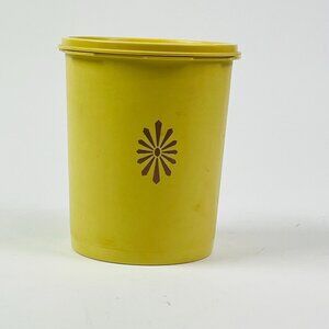 Vintage Tupperware 809-3 Yellow Round Storage Container With Lid